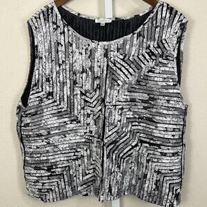 Obstinee Vintage Patchwork Pintuck Top Womens 22 Plus Size Abstract Art to Wear